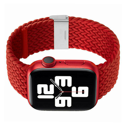 Ремешок-браслет для Apple Watch 2, 3, 4, 5, 6, 7, 8, SE, Ultra 42, 44, 45 и 49 мм текстильный Hurtel Fabric красный