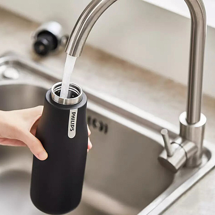 Умная термобутылка для воды Philips GoZero 355 мл черная