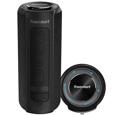 Портативная колонка Tronsmart T6 Plus Upgraded Edition с защитой от воды, USB и поддержкой MicroSD карт черная