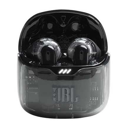 Наушники TWS беспроводные JBL Tune Flex Ghost вкладыши с микрофоном и активным шумоподавлением прозрачно-черные