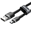 Кабель USB - MicroUSB для зарядки 3 м 2А плетеный Baseus Cafule черно-серый