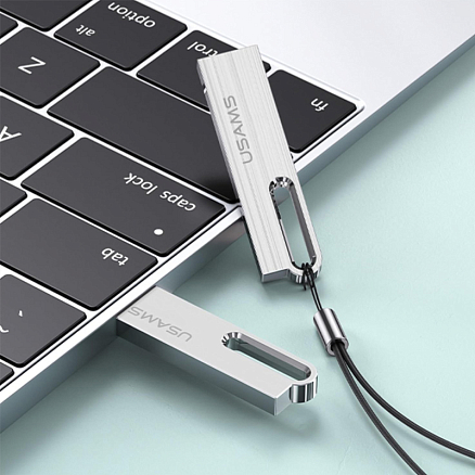 Флешка Usams US-ZB096 8Gb USB 2.0 металл серебристая