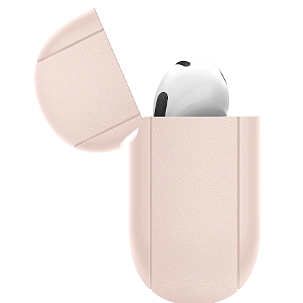 Чехол для наушников AirPods 3 силиконовый с карабином Spigen Silicone Fit розовый