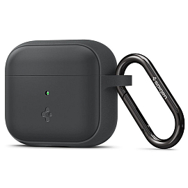 Чехол для наушников AirPods 3 силиконовый с карабином Spigen Silicone Fit темно-серый