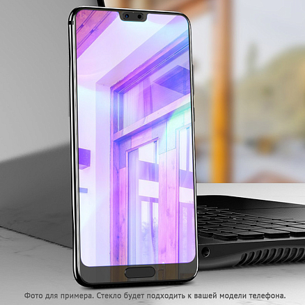 Защитное стекло для Honor 7C Pro на весь экран противоударное ISA Tech черное