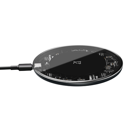 Беспроводная зарядка для телефона Baseus Simple 15W (быстрая зарядка) прозрачная