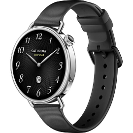 Умные часы Xiaomi Redmi Watch S4 41 мм с черным силиконовым ремешком серебристые