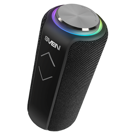 Портативная колонка Sven PS-275 с защитой от воды, подсветкой, FM-радио, USB и поддержкой MicroSD карт черная