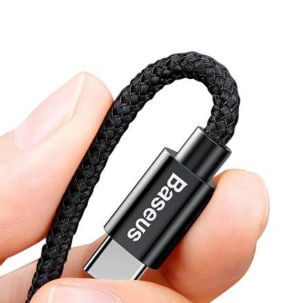 Зарядное устройство автомобильное с двумя USB входами 3.4A и Type-C кабелем Baseus Small Screw (быстрая зарядка QC 3.0) черное