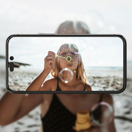 Защитное стекло для iPhone 14 Pro Max на весь экран Spigen Glass FC черное