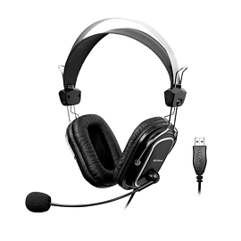 Наушники A4Tech HU-50 для компьютера полноразмерные с микрофоном USB черные