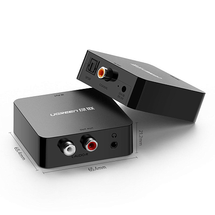 Аудио декодер SPDIF Toslink и Coaxial в 2RCA и 3,5 мм Ugreen 30523 с питанием