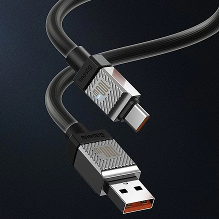 Кабель Type-C - USB для зарядки 2 м 100W 6A Baseus CoolPlay CAKW000701 (быстрая зарядка) черный