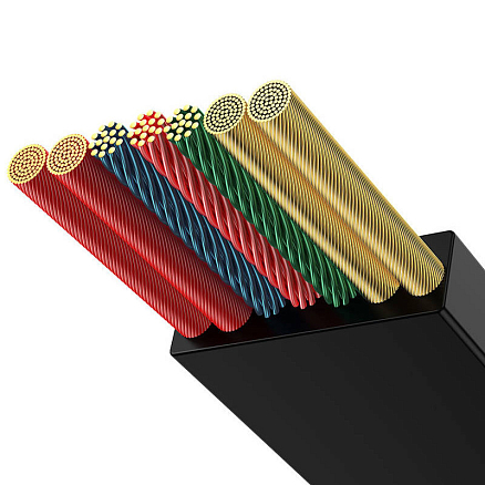 Кабель Type-C - MicroUSB, Lightning, Type-C 1,1 м 3.5A 100W Baseus Bright Mirror черный