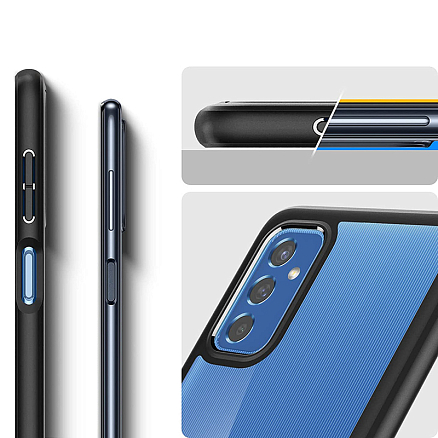 Чехол для Samsung Galaxy M52 гибридный Spigen Ultra Hybrid прозрачно-черный матовый
