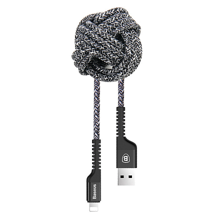 Кабель USB - Lightning для зарядки iPhone 1,5 м 2А плетеный Baseus Confidant черный