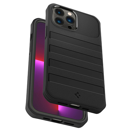 Чехол для iPhone 13 Pro гибридный с защитой экрана Spigen Max Geo Armor 360 черный
