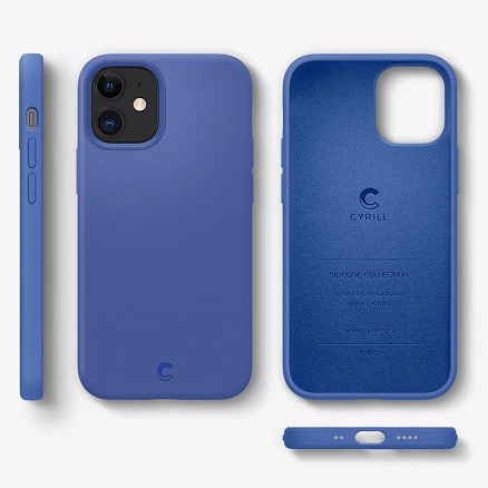 Чехол для iPhone 12 Mini силиконовый Spigen Cyrill Silicone синий