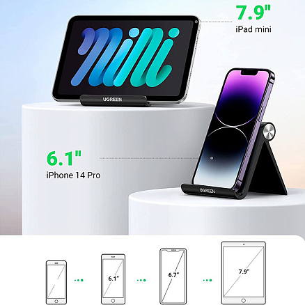 Подставка для телефона или планшета от 4 до 8 дюймов складная Ugreen LP106 черная