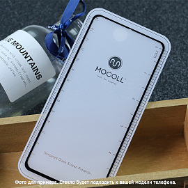 Защитное стекло для iPhone 14 Plus, 13 Pro Max на весь экран противоударное Mocoll Rhinoceros 2.5D матовое черное