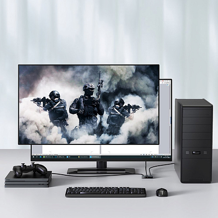 HDMI Splitter (разветвитель) на 2 порта 4Kx2K (1 HDMI вход на 2 HDMI выхода) двунаправленный Baseus Matrix серый