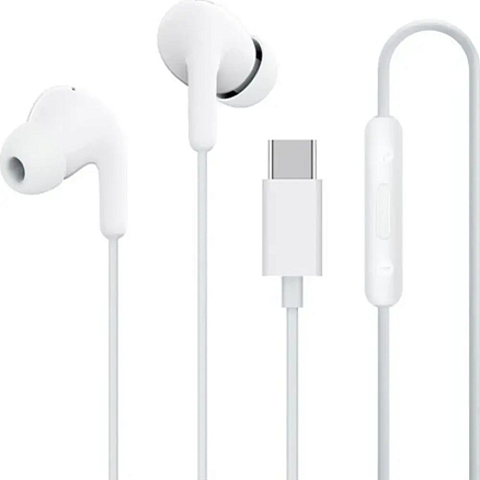 Наушники Xiaomi Earphone M2413E1 в разъем Type-C вакуумные с микрофоном белые