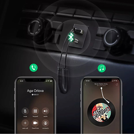 Bluetooth аудио адаптер (ресивер) 3,5 мм в USB порт Ugreen CM309 с громкой связью черный