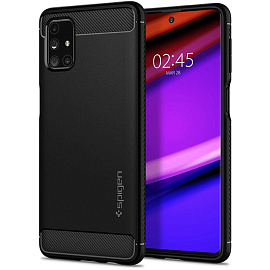 Чехол для Samsung Galaxy M31s гелевый Spigen SGP Rugged Armor черный
