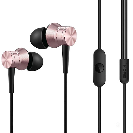 Наушники 1More E1009 Piston Fit вакуумные с микрофоном розовые