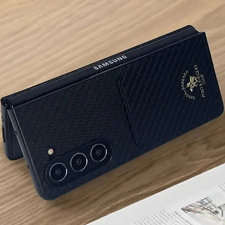 Чехол для Samsung Galaxy Z Fold 5 гибридный с карманом для карт Santa Barbara Polo & Racquet Club Kent черный