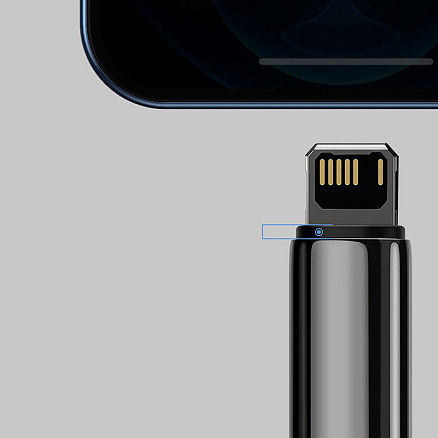 Кабель USB - Lightning для зарядки iPhone 2 м 2.4А плетеный Baseus Tungsten Gold черный