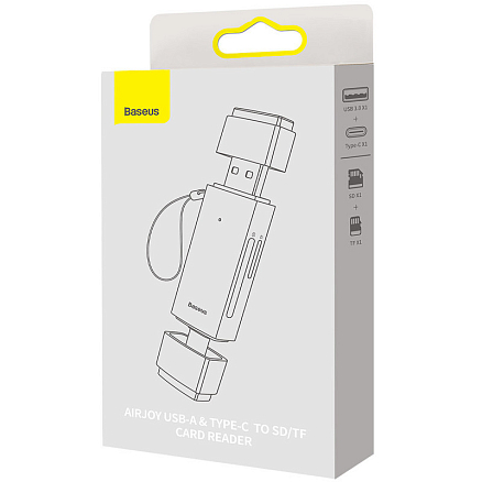 Картридер USB, Type-C - SD, microSD Baseus Lite серый