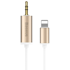 Кабель Lightning - 3,5 мм (папа - папа) Aux 2 м Baseus Enjoy B37 бело-золотистый