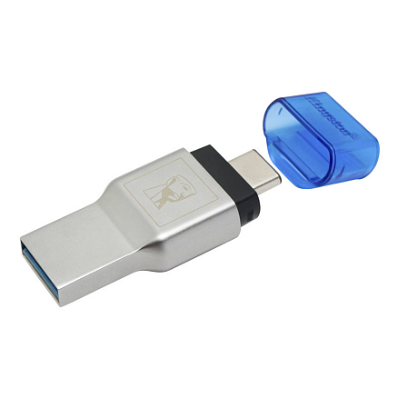Картридер Type-C, USB 3.1 - MicroSD Kingston MobileLite Duo 3C серебристый