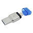 Картридер Type-C, USB 3.1 - MicroSD Kingston MobileLite Duo 3C серебристый