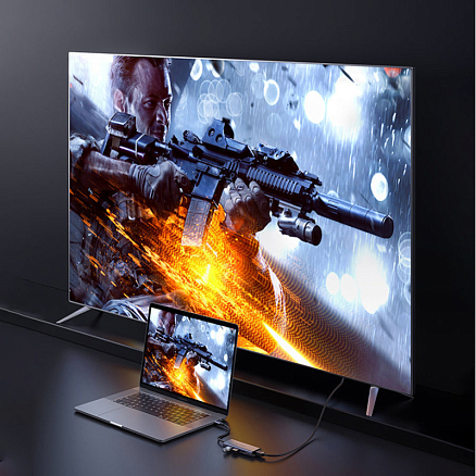 Хаб (разветвитель) Type-C - HDMI 8K 30Hz, 3 х USB 3.0 Ugreen CM500 серый