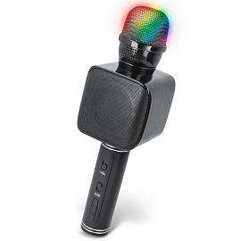 Микрофон беспроводной для караоке с динамиком, подсветкой, USB и слотом для MicroSD Forever BS-400 черный