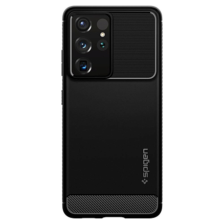 Чехол для Samsung Galaxy S21 Ultra гелевый Spigen Rugged Armor черный
