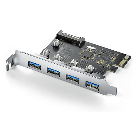 Адаптер PCI-E на 4 порта USB 3.0 Ugreen CM468 серебристый
