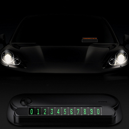 Автовизитка с держателем на липучках Baseus Horizon черная