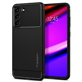 Чехол для Samsung Galaxy S21 FE гелевый Spigen Rugged Armor черный