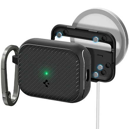 Чехол для наушников AirPods Pro, Pro 2 гибридный Spigen Mag Armor черный