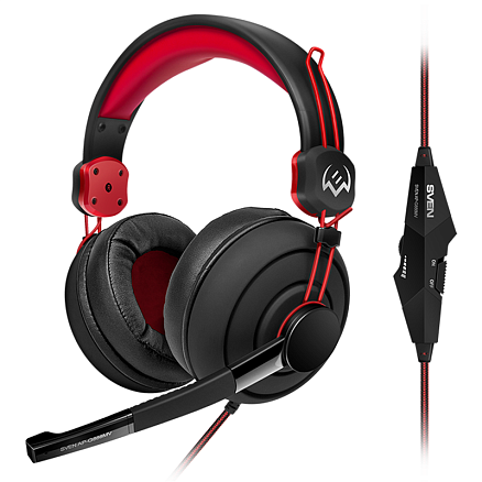 Наушники Sven AP-G888MV полноразмерные с микрофоном игровые черно-красные
