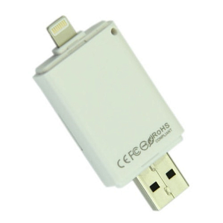 Адаптер Apple Lightning - USB с microSD картридером для iPhone, iPod, iPad i-Flash HD