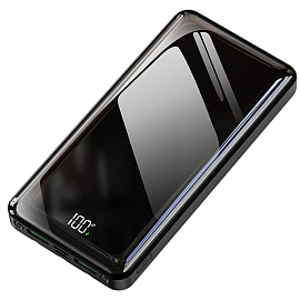 Внешний аккумулятор PowerBank DX31 10000мАч (2 x USB, Type-C, MicroUSB, QC. PD, 22.5Вт) с фонариком черный