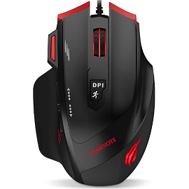 Мышь проводная оптическая Havit MS1005 с подсветкой 7 кнопок 2400 dpi игровая черно-красная