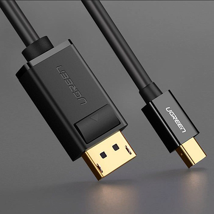 Кабель Mini DisplayPort - DisplayPort (папа - папа) длина 1,5 м 2K 60Hz версия 1.1а Ugreen MD105 черный