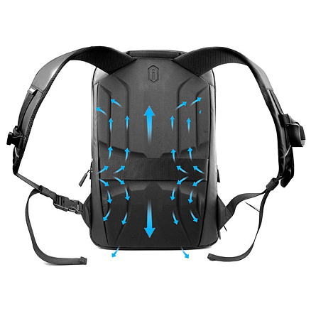 Рюкзак WiWU OnePack с отделением для ноутбука до 15,6 дюйма и USB портом серый