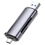 Картридер USB 3.0, Type-C для SD, MicroSD Ugreen CM185 серебристый