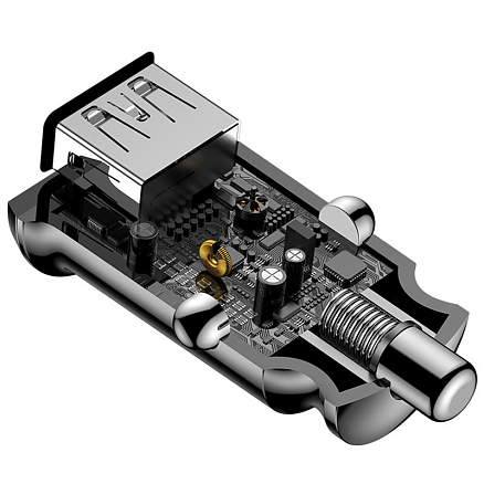 Зарядное устройство автомобильное с двумя USB входами 3.1А Baseus Grain черное
